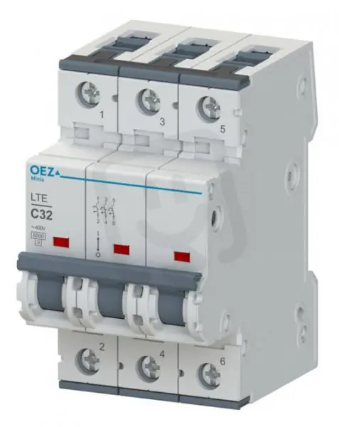 Omezená Nabídka LTE-13C-3 Jistič In 13A,Ue AC 230/400V/DC 216V, ch.C, 3pól, 6 kA OEZ 41944