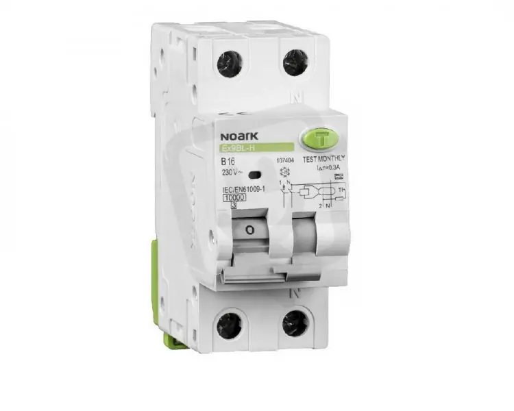 Top Prodej Proudový chránič s jističem NOARK 107401 EX9BL-H 1P+N B6 A 30mA, 10kA, typ A