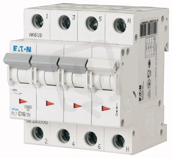 Top Prodej Jistič PL7-B2/3N, char B, 3+N-pólový, 10kA, 2A EATON 165255