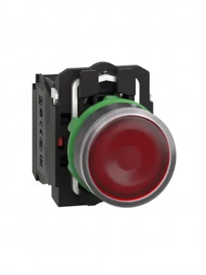 Schneider xB5AW34B5 Ovládač stiskací prosvětlený,lícující,1 Z+1V,24V-rudý Hit Sezóny