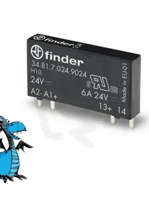 Úzké relé, DIN/PS, 1Z/24V DC/6A, 24V DC, SSR FINDER 34.81.7.024.9024 Vysoce Kvalitní
