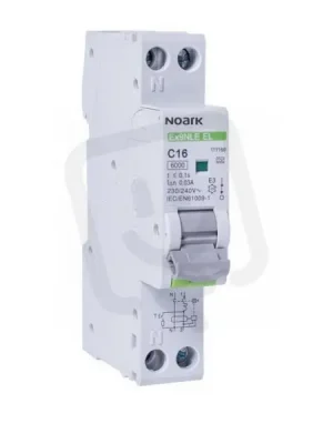Aktuální Proudový chránič s jističem NOARK 111154 EX9NLE 1PN C10 30mA 1M 6kA typ AC