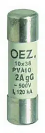 Cenově Výhodný PVA10 12A aM Pojistková vložka AC500V/DC250V vel.10x38 motorová OEZ 40766