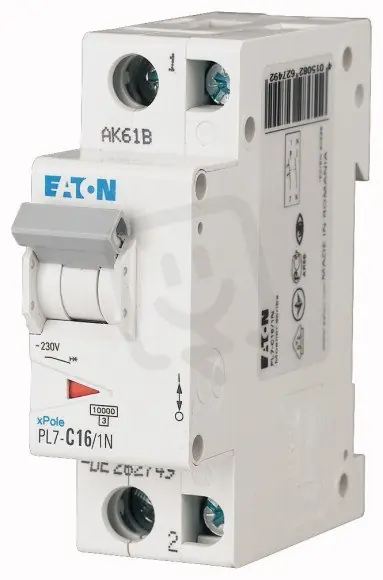 Jistič PL7-C16/1N, char C, 1+N-pólový, 10kA, 16A EATON 262749 Cenová Bomba