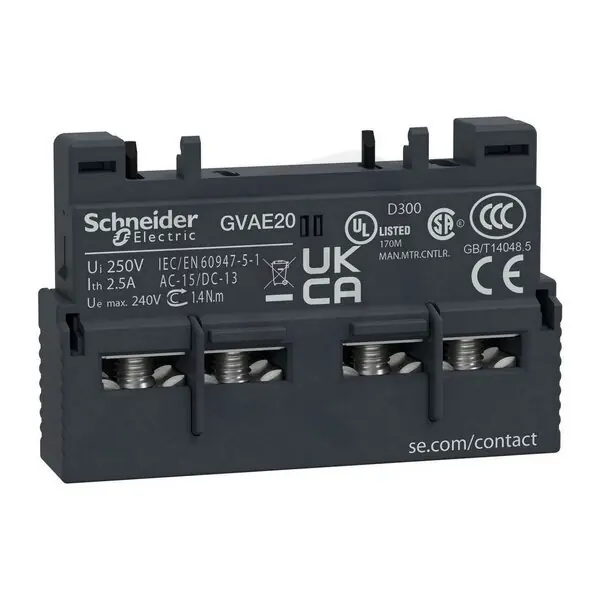 Sezónní Sleva Schneider GVAE20 Čelně mont. blok pomocných kontaktů pro GV2, 2‘Z‘