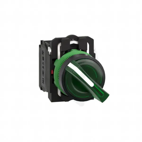 Pouze Dnes Schneider xB5AK123M5 Ovládač otočný prosvětlený s LED,1 Z+1V,230...240V-zelený