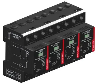 Tovární Cena FLP-B+C MAXI VS/4 kombinovaný svodič TN-S 100kA(10/350)240kA(8/20) SALTEK A03571