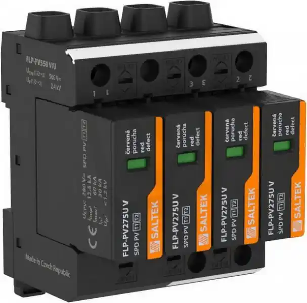 Vrácení Zdarma FLP-PV550 V/U svodič přepětí pro FVE do 560V DC 25kA(10/350) SALTEK A06145