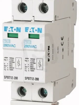 SPBT12-280/2 Svodič přepětí třídy T1+T2 (B+C) 2-pól sada pro TN-S EATON 158309 Akční Cena