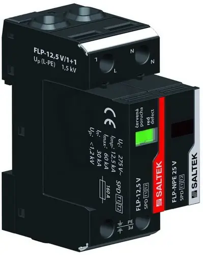 Expresní Doručení FLP-12,5 V/1+1 svodič přepětí TT 60kA(8/20) 25kA(10/350) SALTEK A03423