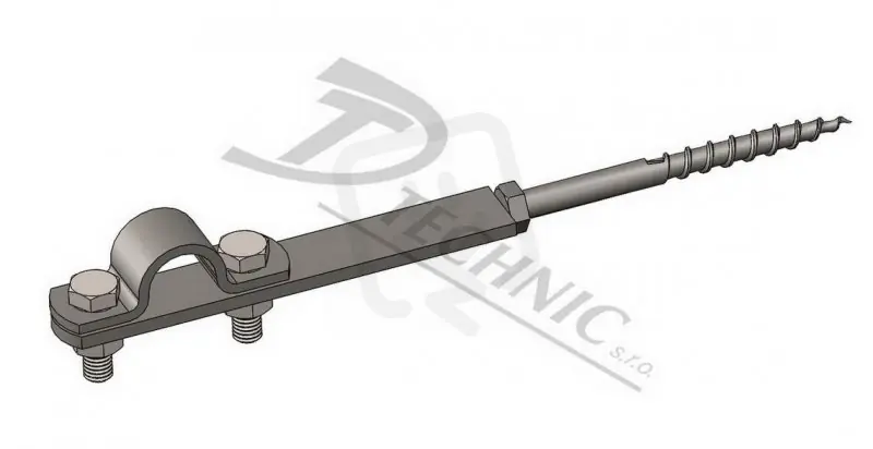 DOT vrut 200 d20 Cu Držák ochranné trubky a jímače d18-20 - s vrutem - 8x200 mm Expresní Doručení