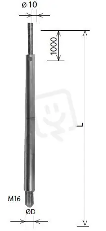 Jímací tyč do betonového podstavce JP 30/M16 pr. 18/10 AlMgSi Kovoblesk 26338 Ihned K Objednání