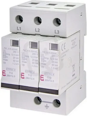 Svodič přepětí ETITEC V T12 280/12,5 3+0 RC síť TNC ETI 002442915 Speciální Cena