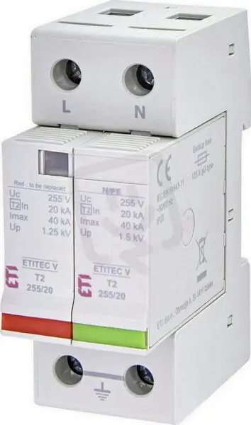 Svodič přepětí ETITEC V T2 255/20 1+1 RC síť TT ETI 002442960 Tovární Cena