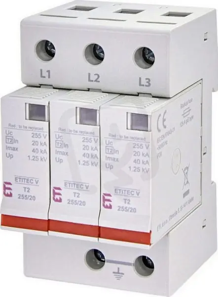 Svodič přepětí ETITEC V T2 255/20 3+0 RC síť TNC ETI 002442961 Kup Teď