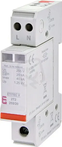 Svodič přepětí ETITEC V 2T2 255/20 2+0 síť TNC-S ETI 002442940 Speciální Cena