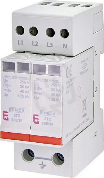 Nakupujte Hned Kompaktní svodič přepětí se signalizací ETITEC VS T12 255/25 3+0 RC 3p síť TNC