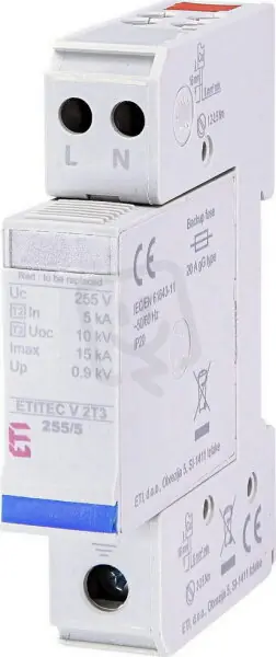 Svodič přepětí ETITEC V 2T3 440/5 2+0 RC síť TNC-S ETI 002442975 Víkendová Akce