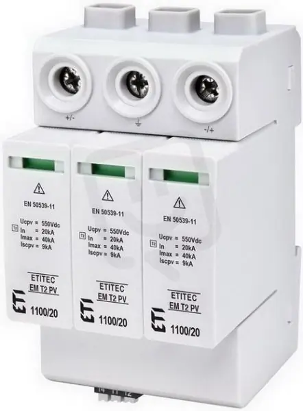 Svodič přepětí ETITEC EM T2 PV 1100/20 Y RC pro fotovoltaiku ETI 002440624 Nízká Cena