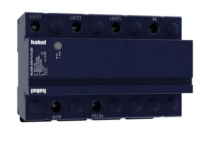 Svodič impulzních proudů HLA50-255/4+0 LED SPD typ 1 HAKEL 10982 Ověřený