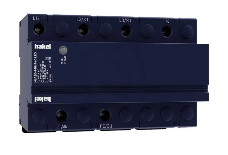 Svodič impulzních proudů HLA50-440/4+0 LED SPD typ 1 HAKEL 10965 Víkendová Akce