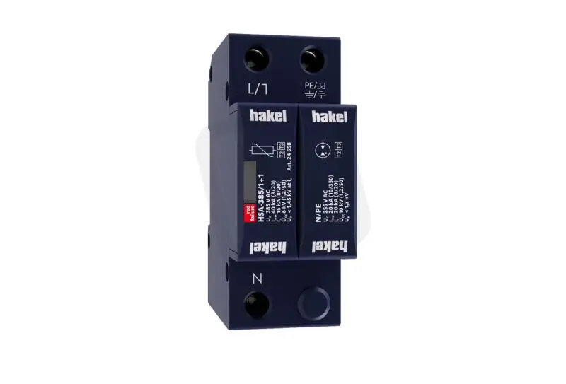 Levný Svodič rázového přepětí HSA-385/1+1 SPD typ 2+3 HAKEL 24558