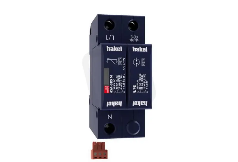 Svodič rázového přepětí HSA-385/1+1 M S SPD typ 2+3 HAKEL 27535 Výprodej
