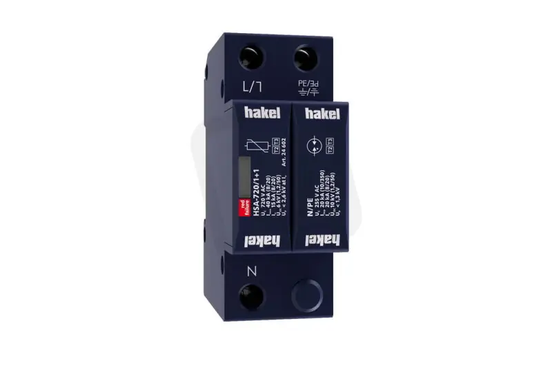 Koupit Online Svodič rázového přepětí HSA-720/1+1 SPD typ 2+3 HAKEL 24602
