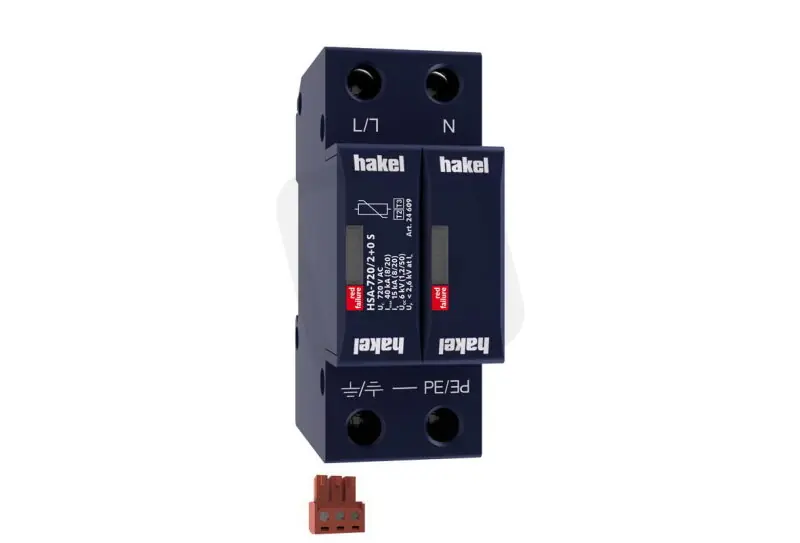 Svodič rázového přepětí HSA-720/2+0 S SPD typ 2+3 HAKEL 24609 Omezená Nabídka