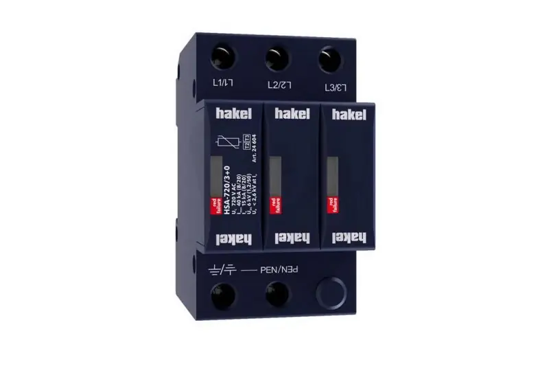 Svodič rázového přepětí HSA-720/3+0 SPD typ 2+3 HAKEL 24604 Omezená Nabídka