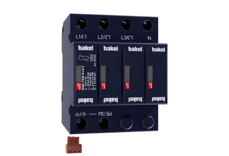 Výprodej Svodič rázového přepětí HSA-720/4+0 S SPD typ 2+3 HAKEL 24612