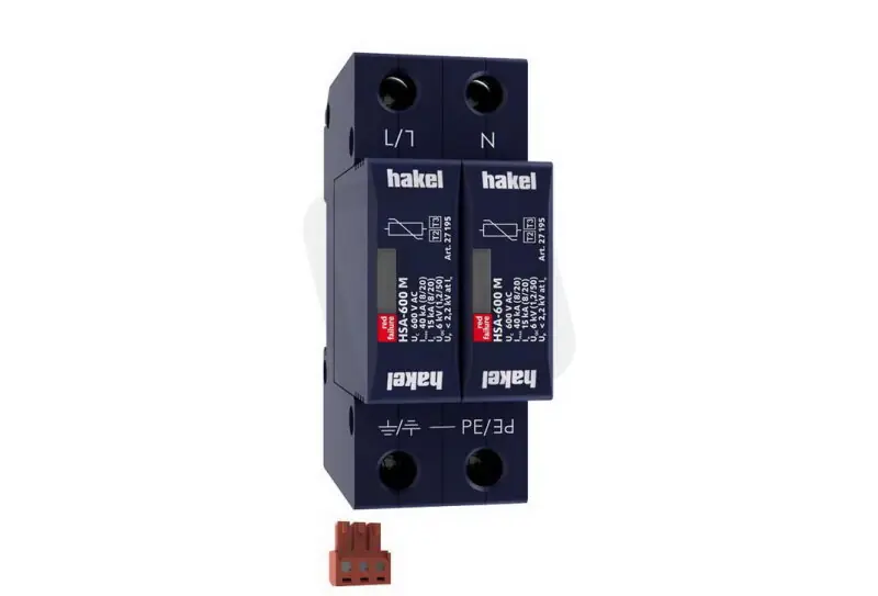 Bezpečná Platba Svodič rázového přepětí HSA-600/2+0 M S SPD typ 2+3 HAKEL 27558