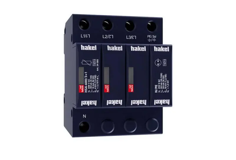 Rychlé Dodání Svodič rázového přepětí HSA-600/3+1 SPD typ 2+3 HAKEL 24585