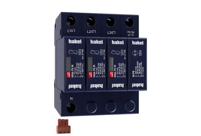 Oblíbený Svodič rázového přepětí HSA-75/3+1 M S SPD typ 2+3 HAKEL 27508