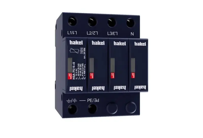 Finální Výprodej Svodič rázového přepětí HSA-75/4+0 SPD typ 2+3 HAKEL 24506