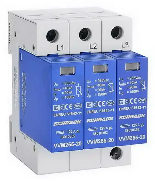 Svodič přepětí, set 3+0 TNC, třída II (C) 255V, In 20kA SCHRACK IS111330-- Vysoce Kvalitní