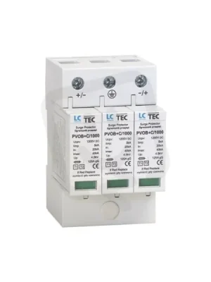 Dokud Zásoby Vydrží Svodič přepětí 3P 5kA třída T1+T2 (B+C) 1000V DC pro FV systémy LC TEC 108256