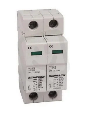 Speciální Cena Svodič přepětí T1+2/BC kompletní 2p 12,5kA/280V série UAS SCHRACK IS210447--