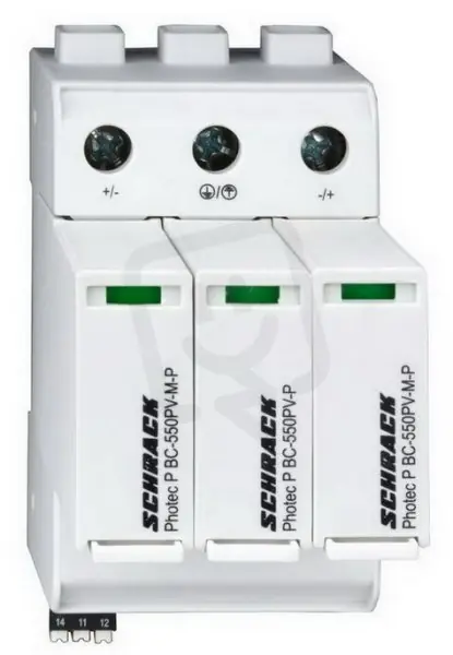 Dokud Zásoby Vydrží Svodič přepětí pro fotovoltaiku T1/2, 12,5 kA, modulový SCHRACK IS01111100