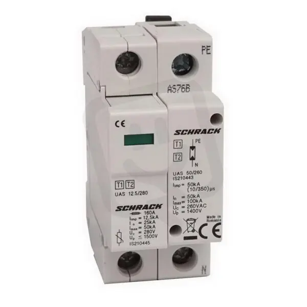 Hit Sezóny Svodič přepětí T1+2/BC kompletní 1+1 12,5kA/280V,série UAS SCHRACK IS210450--