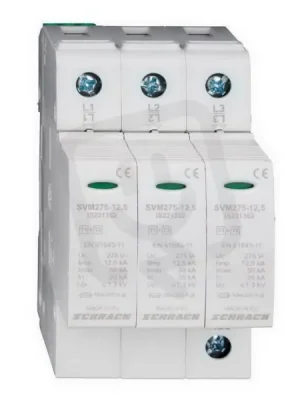 Značkový Svodič přepětí 3+0 TNC, třída I+II(B+C)275V, Iimp12,5kA+H SCHRACK IS221231--