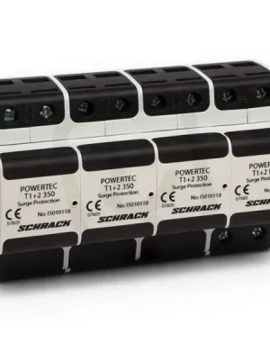 Novinka Svodič přepětí POWERTEC P 25kA+H 3+1 TT-350V T1/2,modulový SCHRACK IS010211--