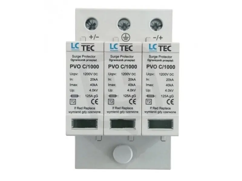 Tovární Cena Svodič přepětí 3P třídy T2 (C) 1000V DC pro FV systémy LC TEC 108259