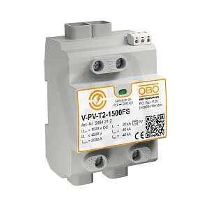 OBO V-PV-T2-1500+FS Svodič přepětí pro FV typ 2 40kA(8/20),DS 1500V DC šedá Must-Have