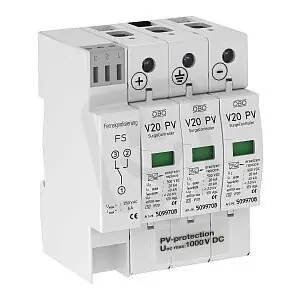 OBO V20-C 3PHFS-1000 Svodič přepětí pro FV typ 2 40kA(8/20),DS 1000V DC Expresní Doručení