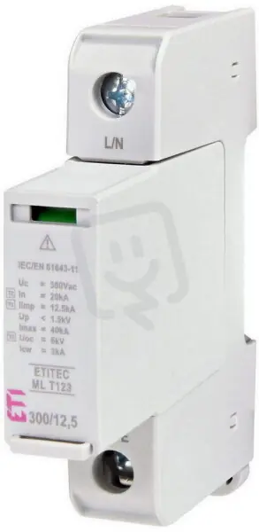 Svodič přepětí ETITEC ML T123 300/12,5 1+0 síť TNC ETI 002440661 Ověřený
