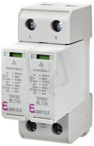 Levný Svodič přepětí ETITEC ML T123 300/12,5 2+0 síť TNC-S ETI 002440663
