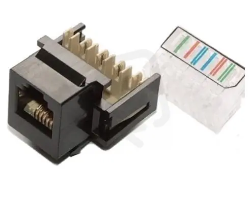 Originální Zásuvka Modular-Jack RJ 12-6 Cat. 3 černá