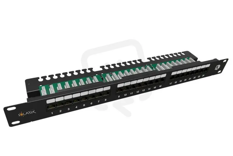 SOLARIX Patch panel 24 x RJ45 CAT5E UTP s vyvazovací lištou 1U SX24L-5E-UTP-BK-N Must-Have