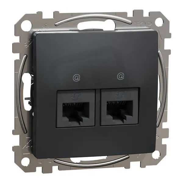 Sedna D/E Datová zásuvka 2xRJ45 kat. 6 UTP, Antracit SCHNEIDER SDD114462 Ihned K Objednání